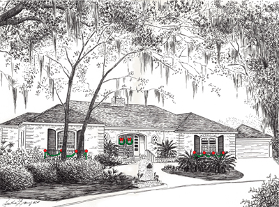 400x297 House Sketch Flyoung Studio - Christmas House Sketch