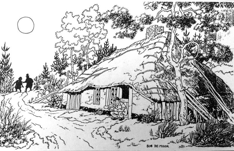 800x518 A House In De Kempen Undated Drawing By Bob De Moor Bob De - Christmas House Sketch
