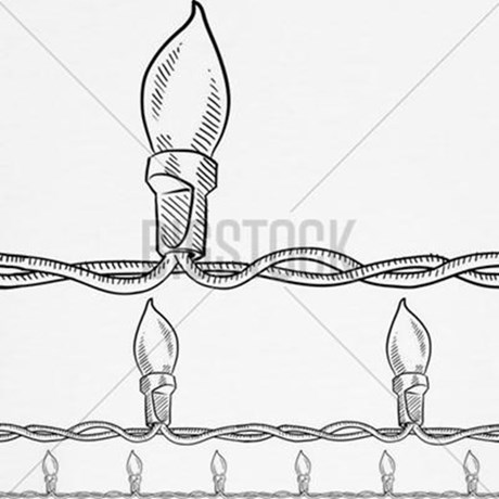 460x460 Christmas Lights Pattern Sketch Laundry Bag By Admin Cp70839509 - Christmas Light Sketch