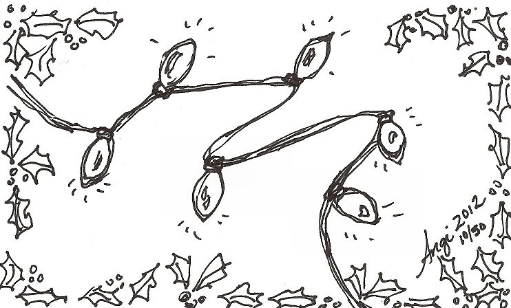 742x448 50 Sketches Of Christmas - Christmas Light Sketch