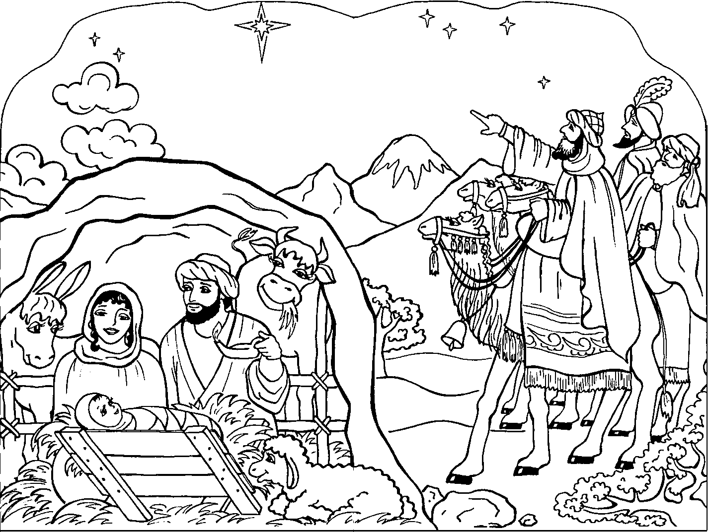 1425x1072 Christian Sketches For Christmas - Christmas Nativity Sketches