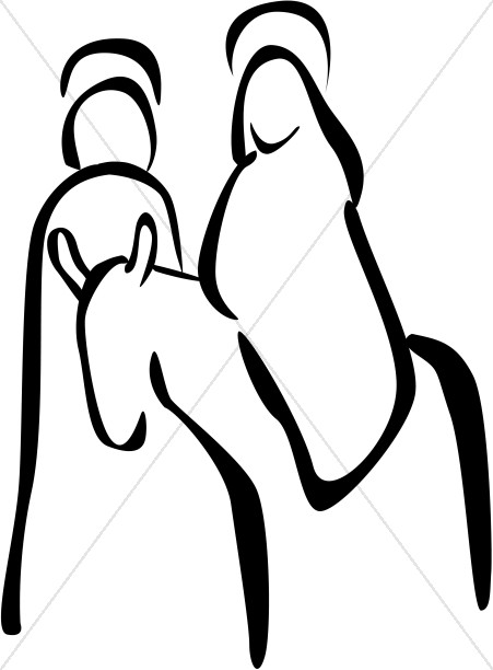 451x612 Minimalistic Riding A Donkey Clipart Nativity Clipart - Christmas Nativity Sketches