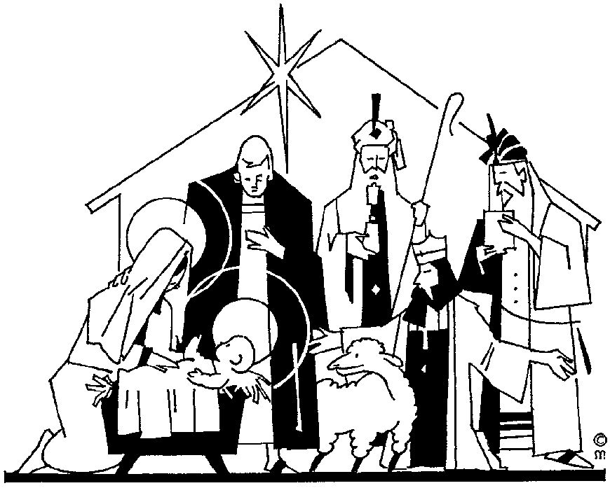 870x697 White Nativity Sketch Nativity Clipart Nativity - Christmas Nativity Sketches