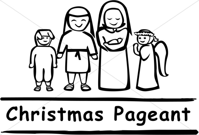 776x525 Black And White Christmas Pageant Word Art Nativity Word Art - Christmas Nativity Sketches