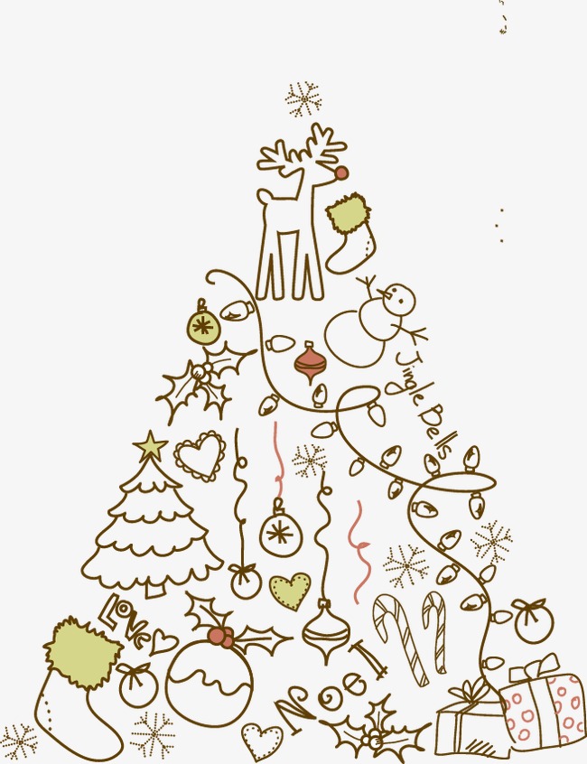 650x846 Hand Drawn Sketch Elements Christmas Trees, Sketch Vector - Christmas Ornament Sketch