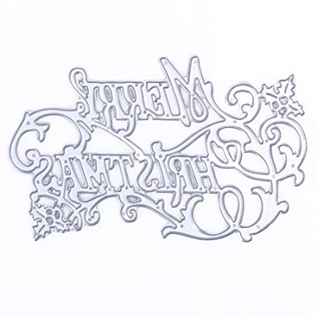 450x450 Demiawaking Merry Christmas Card Cutting Dies Stencil For Diy - Christmas Party Sketch