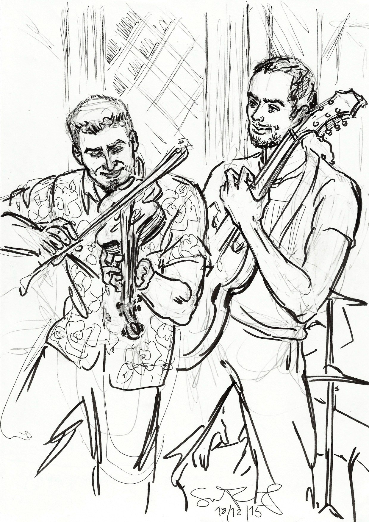 1240x1754 Drawings From An Office Xmas Party That Was Actually Fun - Christmas Party Sketch