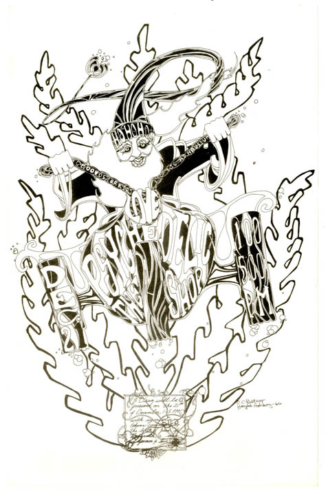 477x715 Original Psychedelic Handbill Designed By Cc Botner Announcing The - Christmas Party Sketch