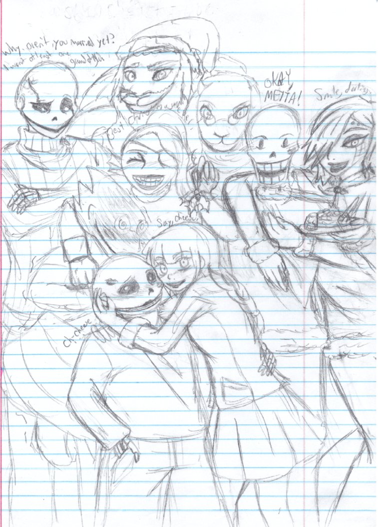 757x1055 Undertale Christmas Party By Avionvadion2 - Christmas Party Sketch