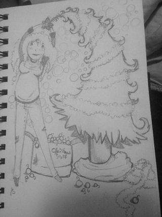 320x427 Christmas Sketches Of The Girlfriend - Christmas Pictures Sketches