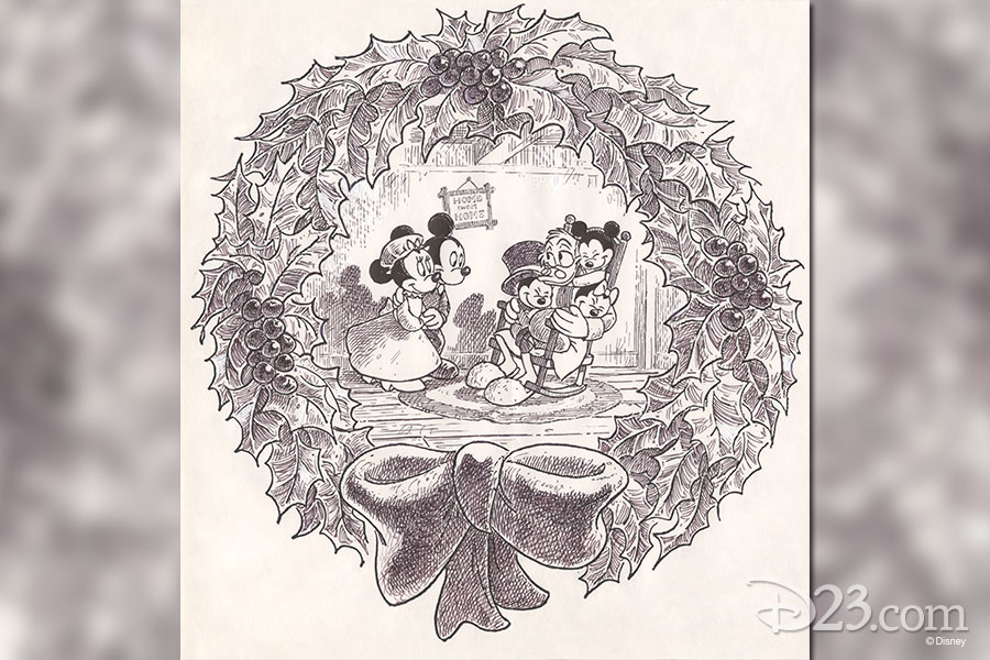 900x600 A Behind The Sketch Look Art From Favorite Disney Holiday Moments - Christmas Pictures Sketches