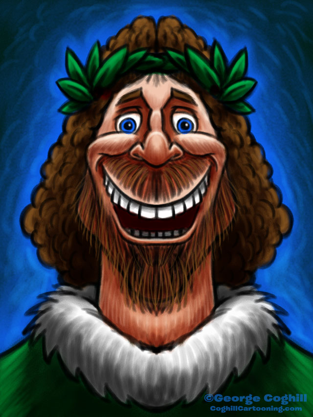 640x853 Ghost Of Christmas Present From Christmas Carol Cartoon - Christmas Present Sketch