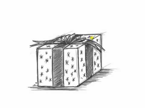 480x360 How To Draw A Christmas Present - Christmas Present Sketch