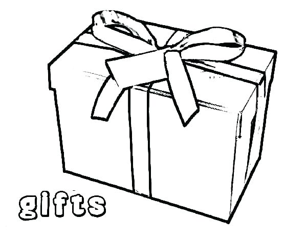 600x464 Presents Coloring Sheets - Christmas Present Sketch