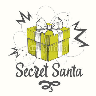 400x400 Vector Holiday Illustration. Christmas Present On White Background - Christmas Present Sketch