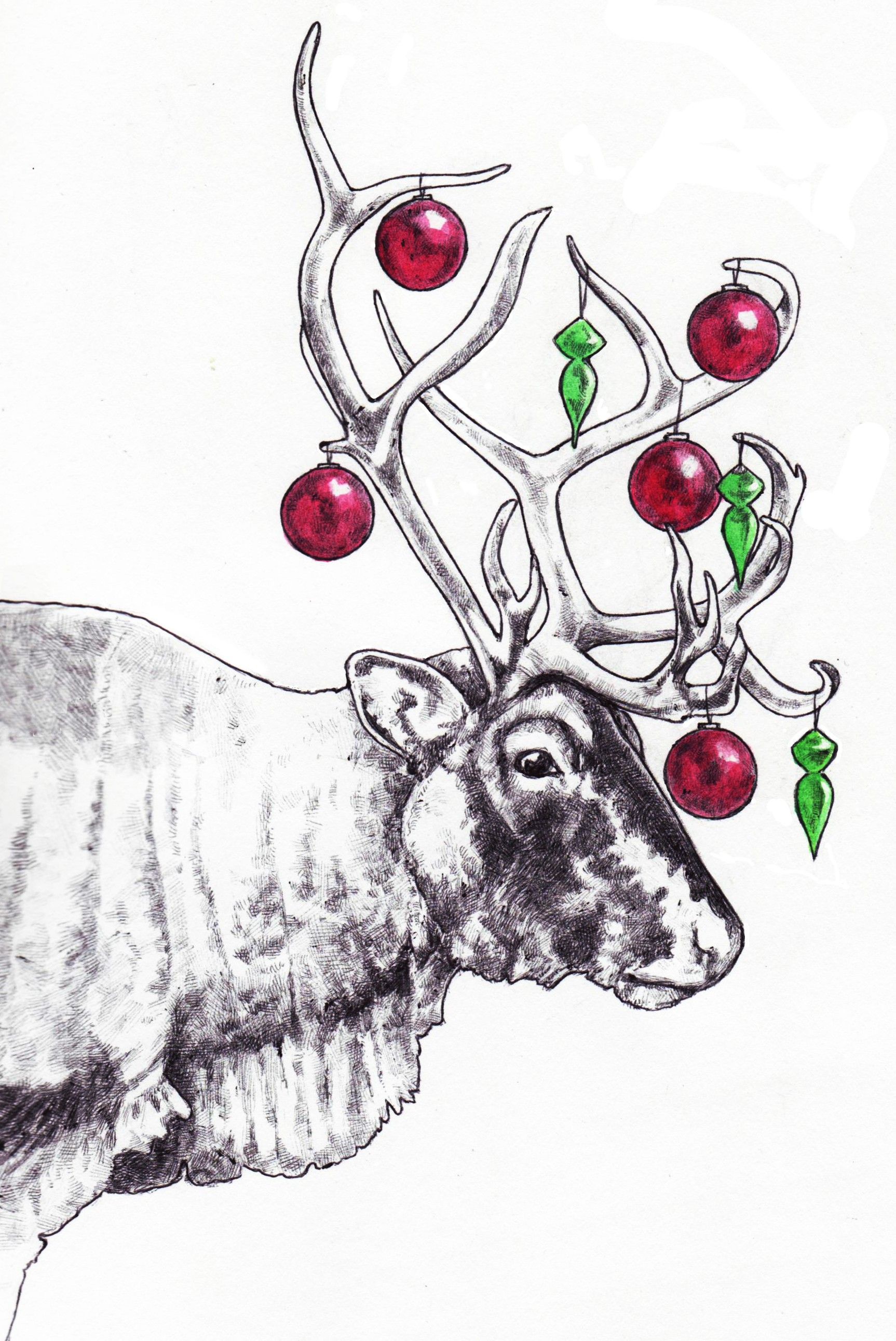 1726x2583 Christmas Reindeer - Christmas Reindeer Sketch