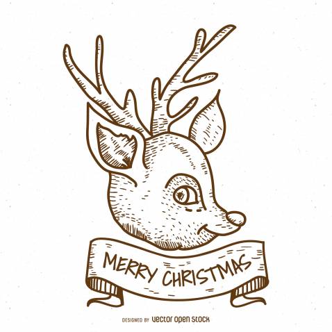478x478 Easy Christmas Reindeer Drawings New Christmas Drawing Designs - Christmas Reindeer Sketch