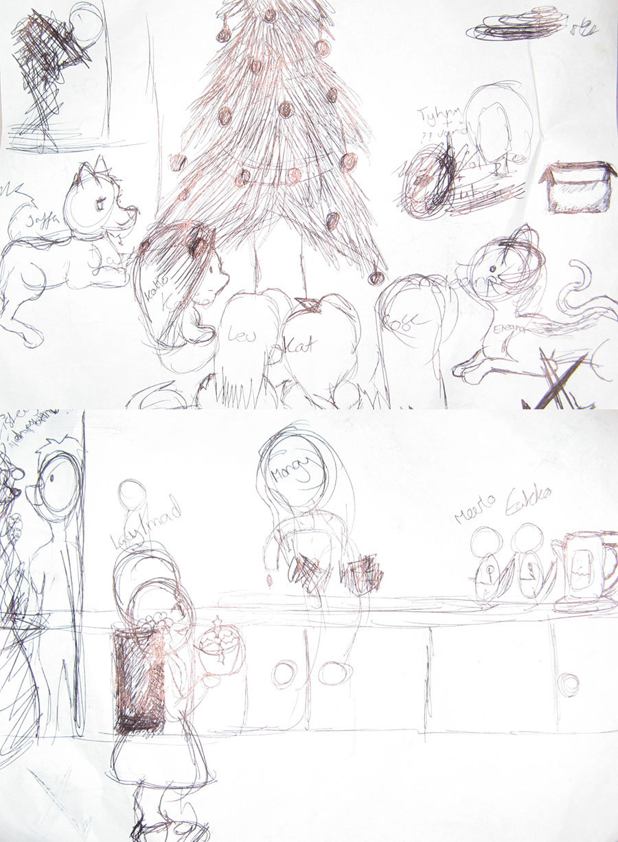 900x1226 Christmas Scenes Sketch Dumps By Buchanchem - Christmas Scene Sketch
