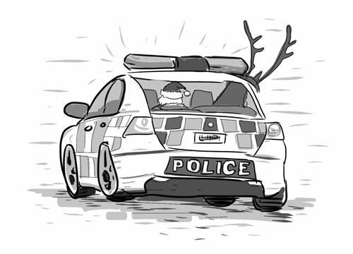 500x360 Twisty Christmas Drawing Competition Extended. Phantom Feather Press - Christmas Scene Sketch