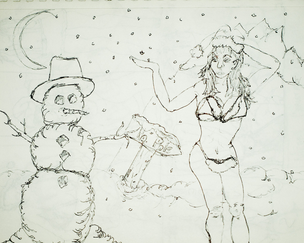 1024x820 Christmas Scene Sketch 1 A Christmas Scene That I Had - Christmas Scene Sketch