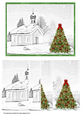 283x400 Christmas Scene Sketch - Christmas Scene Sketch