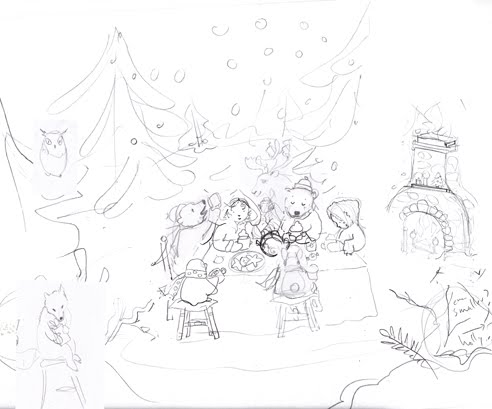 492x409 Becky Kelly Artist Blog Polar Party (Christmas) Tutorial - Christmas Sketch Funny