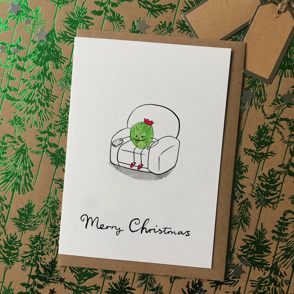 1024x1024 Pack Of Eight Funny Brussel Sprout Christmas Cards By Have A - Christmas Sketch Funny