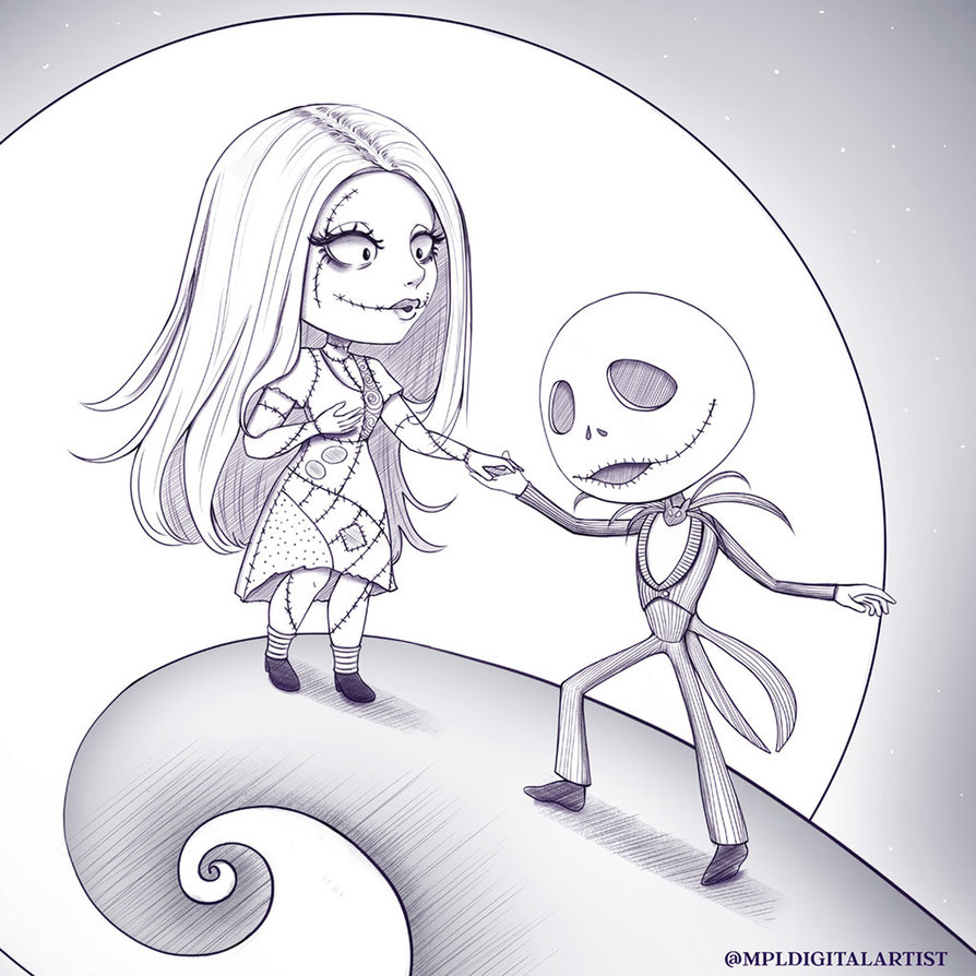 894x894 The Nightmare Before Christmas Sketch By Mpl Art - Christmas Sketch Images