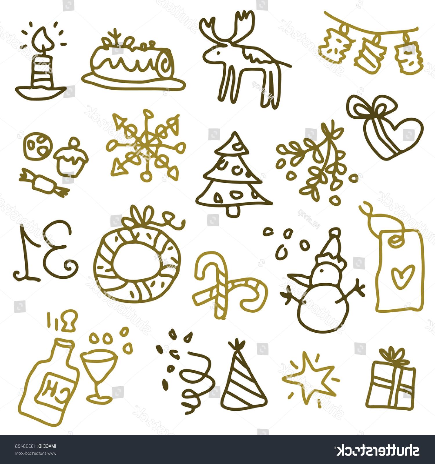 1500x1600 Top 10 Stock Vector Christmas Sketches Drawing - Christmas Sketches