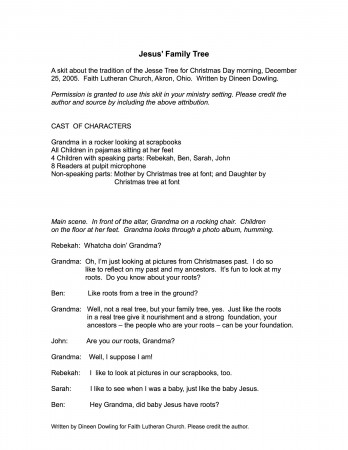 348x450 Jesse Tree Advent Activity And Skit - Christmas Sketches For Children