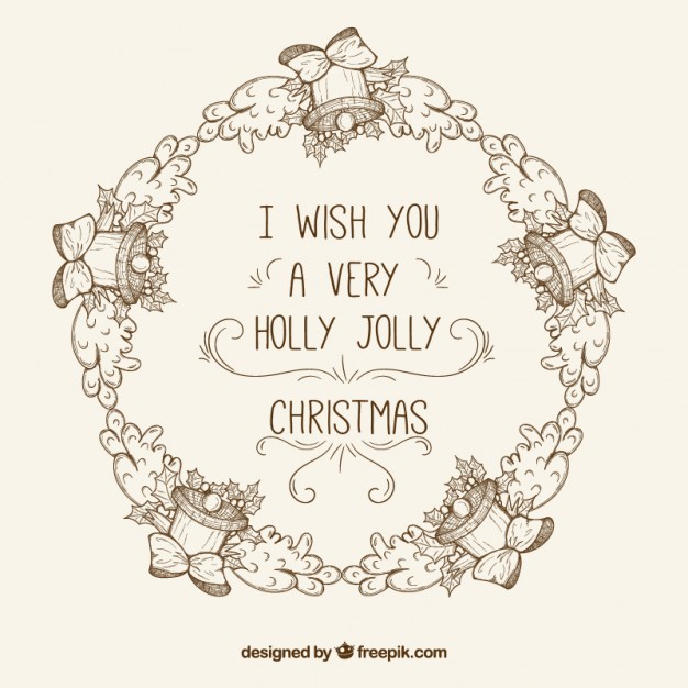 626x626 Sketch Christmas Wreath Vector Premium Download - Christmas Wreath Sketch