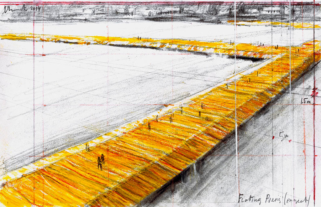 1024x661 The Floating Piers Christo On Lake Iseo Abitare - Christo Sketches