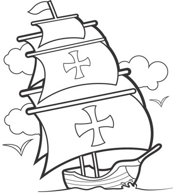 355x400 Collection Of Christopher Columbus Boat Drawing High Quality - Christopher Columbus Sketch