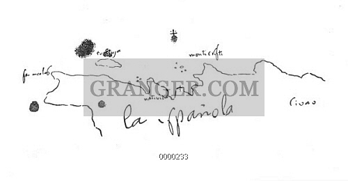 500x260 Image Of Columbus Hispaniola. - Christopher Columbus Sketch