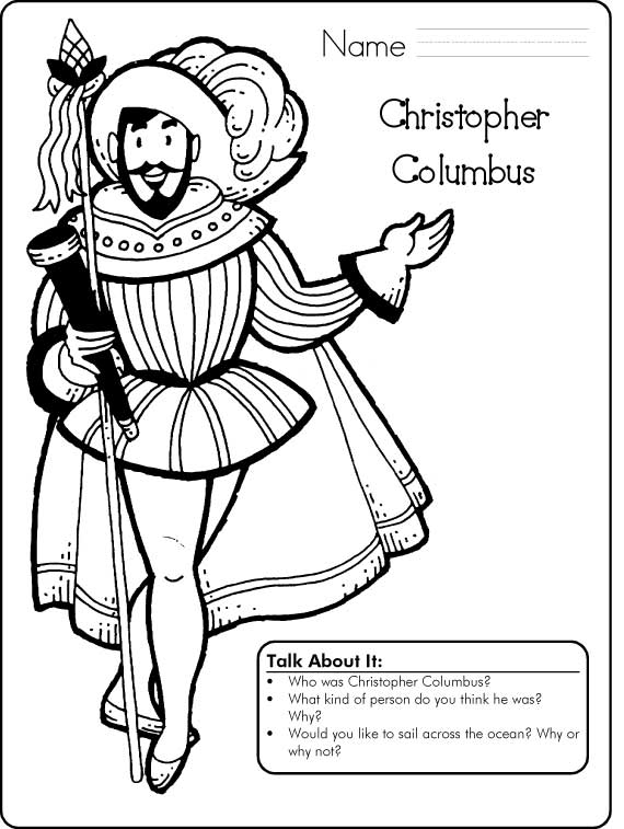 570x757 Columbus Day Sketch Printable Free Printables - Christopher Columbus Sketch