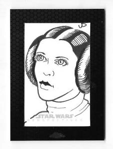 227x300 2014 Star Wars Chrome Perspectives Sketch Princess Leia 11 Justin - Chrome Sketch