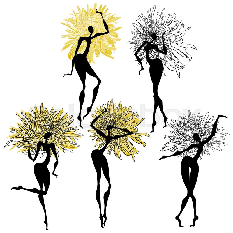 800x800 Chrysanthemum. Girls Flowers. Vector Illustration Of Five - Chrysanthemum Sketch