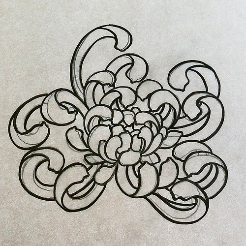 500x500 Mums The Word - Chrysanthemum Sketch