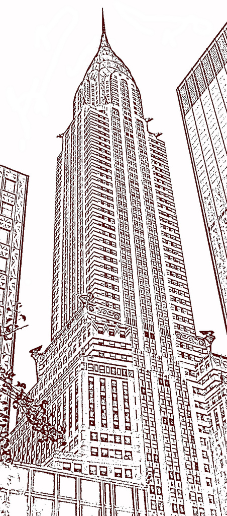 452x1024 Chrysler Building Sketch This Is My Pseudo Sketch Of A - Chrysler Building Sketch