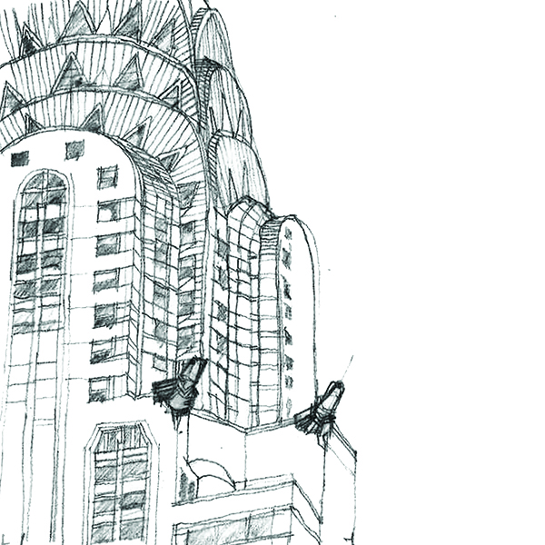 600x600 Italy, Baseball, Dc, Australia Holiday Card Sketches Mushinsky - Chrysler Building Sketch