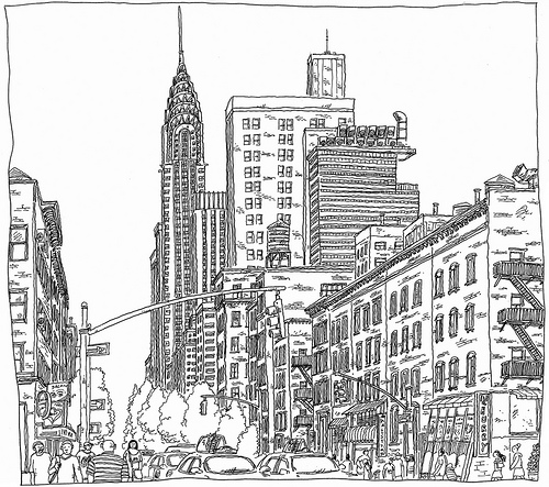 500x443 Usa, New York (Nyc), Chrysler Building From Lexington Avenue - Chrysler Building Sketch