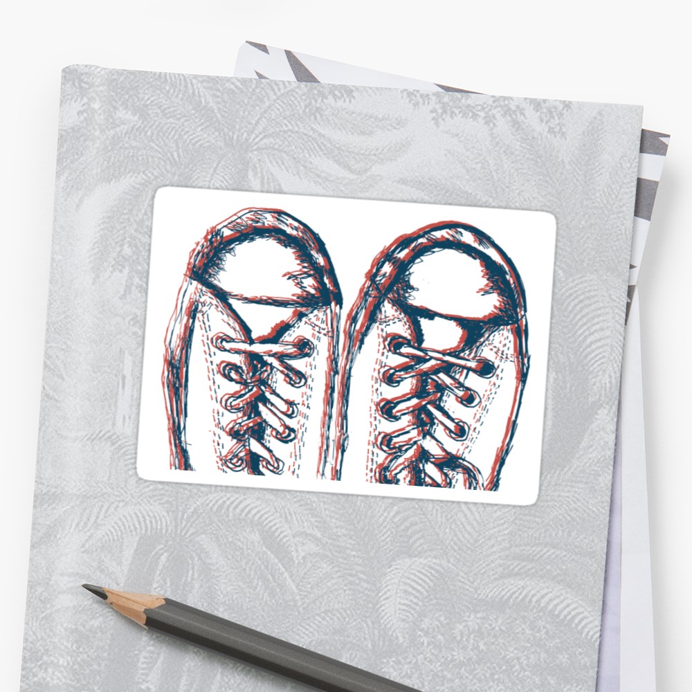 1000x1000 Cheeky Chuck Taylor Sketch Stickers By Isabelle Wishart Redbubble - Chuck Taylor Sketch