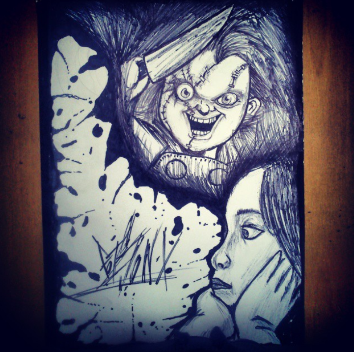 721x716 Afraid By Chucky The Doll Hope You Like It Steemit - Chucky Doll Sketch