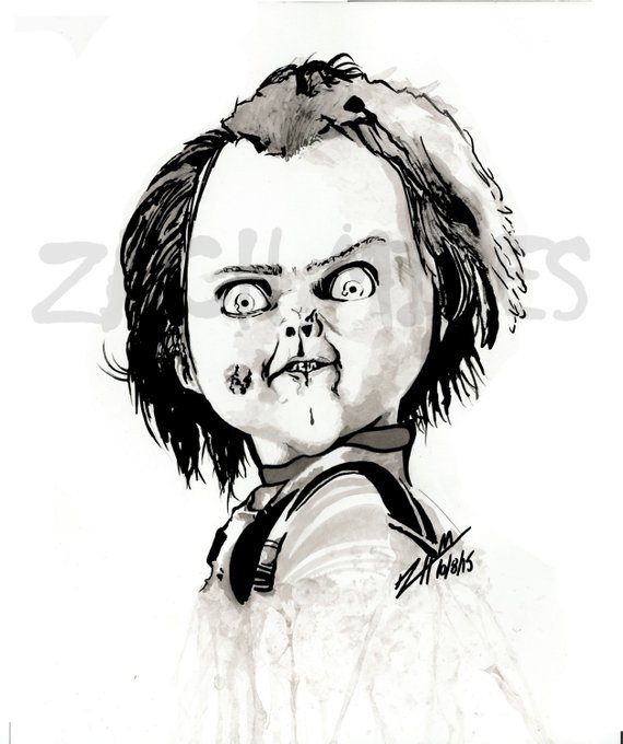 570x680 Art Print Chucky Doll Etsy - Chucky Doll Sketch