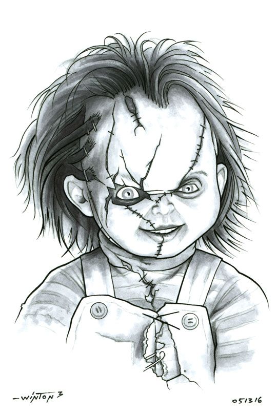 540x810 Chucky By On @ Halloween - Chucky Sketch