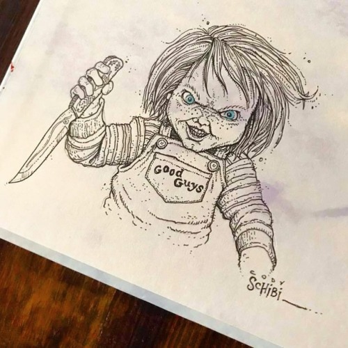500x500 Drawing A Blank, Quick, Ink Sketch For A Good - Chucky Sketch
