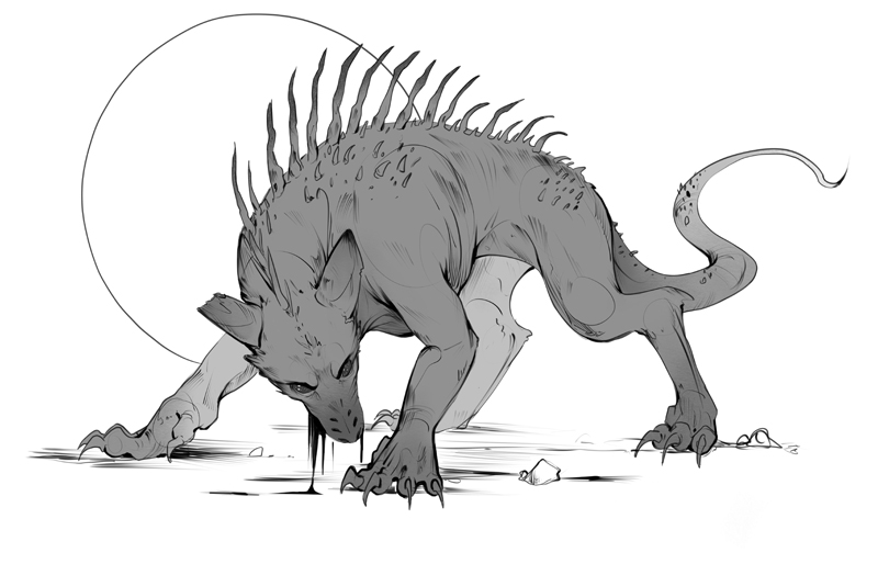 800x514 Chupacabra Lorena Lammer Art - Chupacabra Sketch