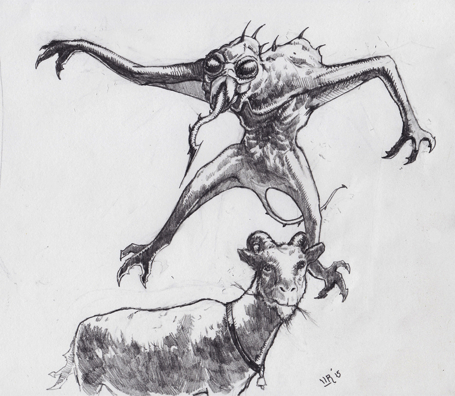 936x814 Chupacabra Sketch By Yosh Reyez Imaginarymonsters - Chupacabra Sketch