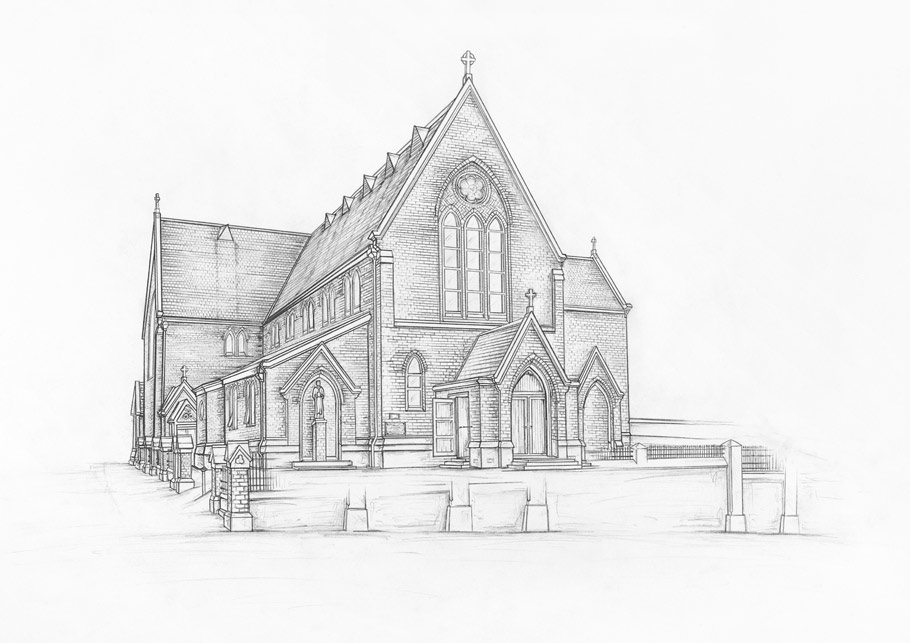 Church Building Sketch at Explore collection of