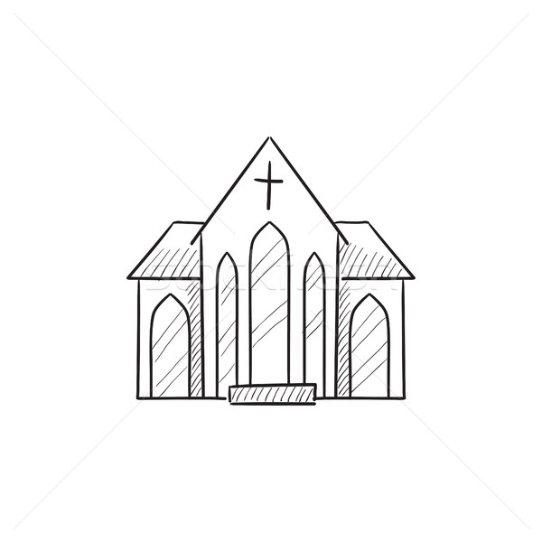 600x600 Church Sketch Icon. Vector Illustration Andrei Krauchuk - Church Building Sketch
